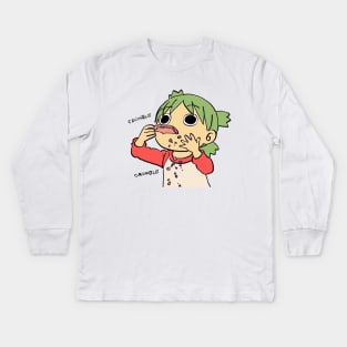 I draw yotsuba eating pizza / yotsubato Kids Long Sleeve T-Shirt